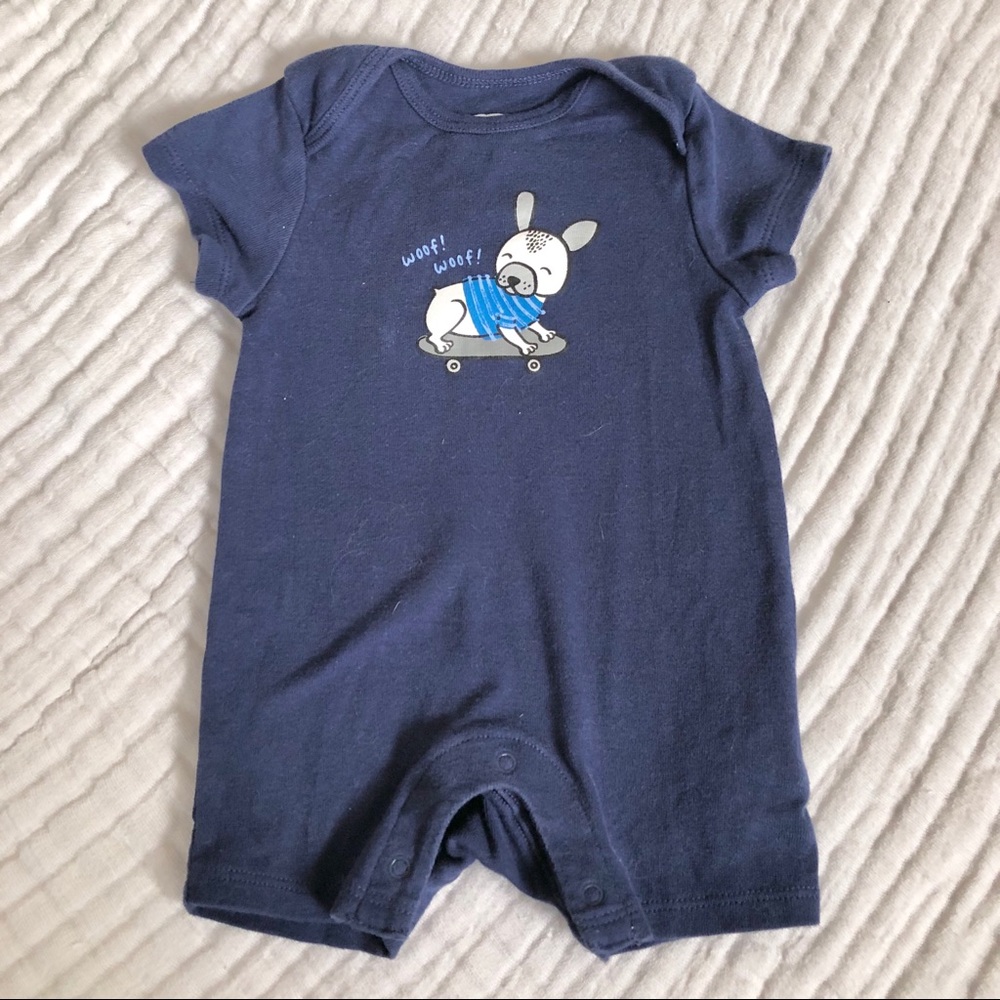 Dog on Skateboard boys Romper